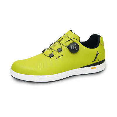 toa-primitive-green-golf-shoes-front-side-view-microfiber-durability-flexibility